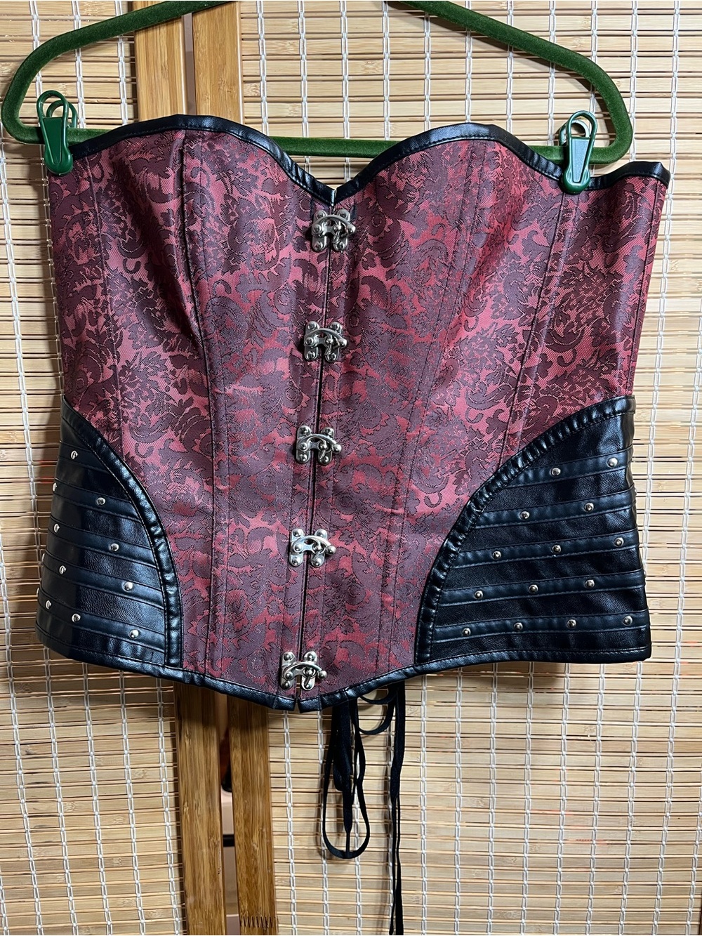Red Steampunk Red Faux Leather Corset See Measurements in Pictures No Size Tag
